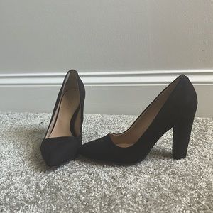 Aldo black suede block heel pumps